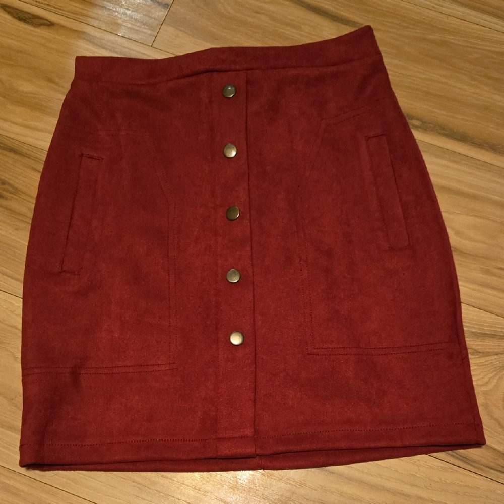 Red Mini Pencil Skirt for Casual Work